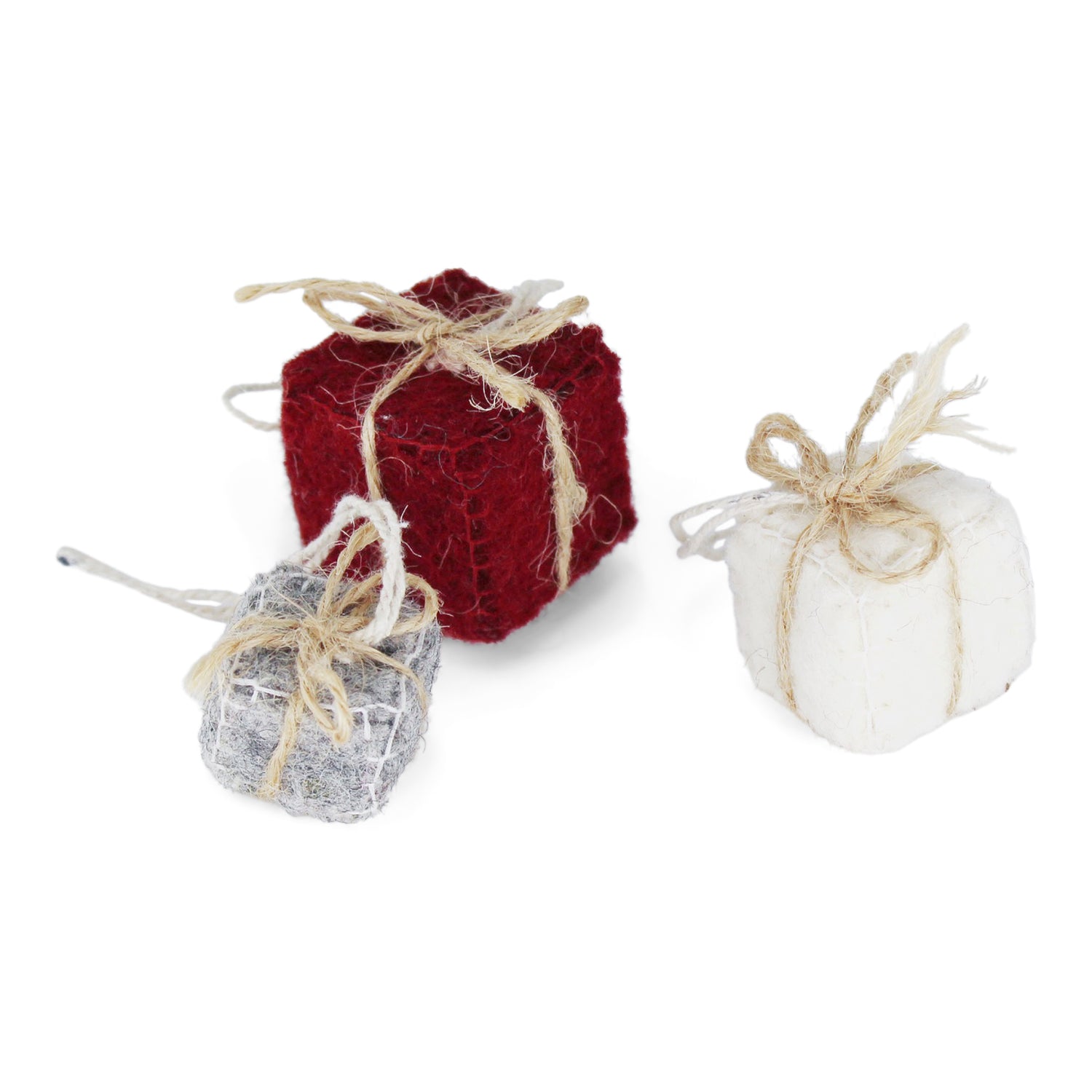 Kerstornamentje - Set 3 kerst pakjes