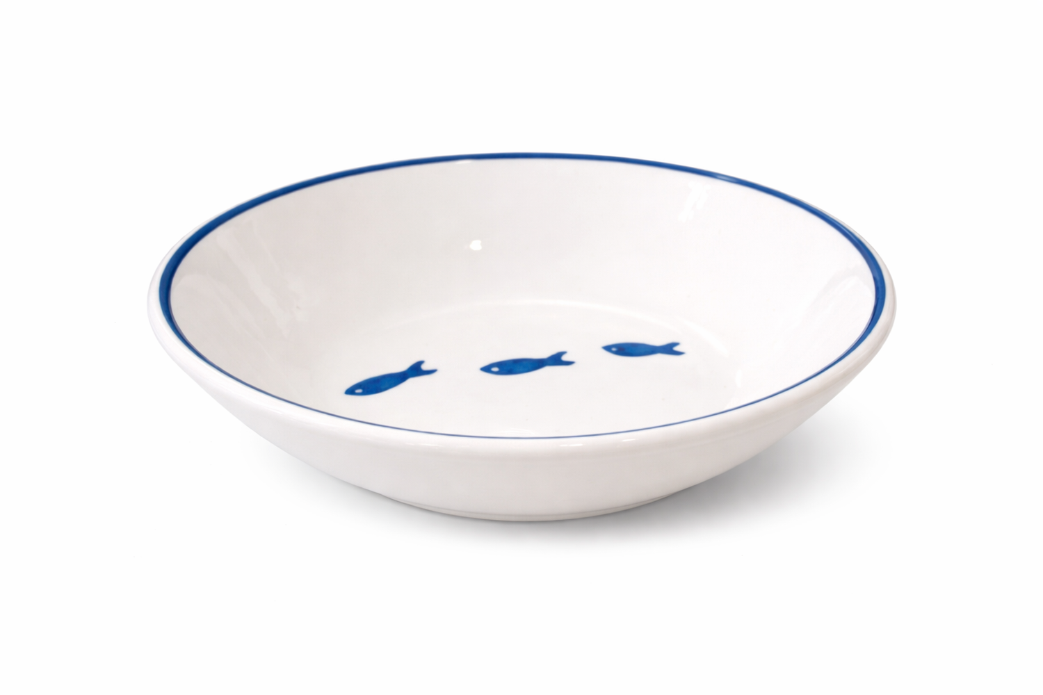 Plate – Blue Fish Motif (Ø 13 cm)