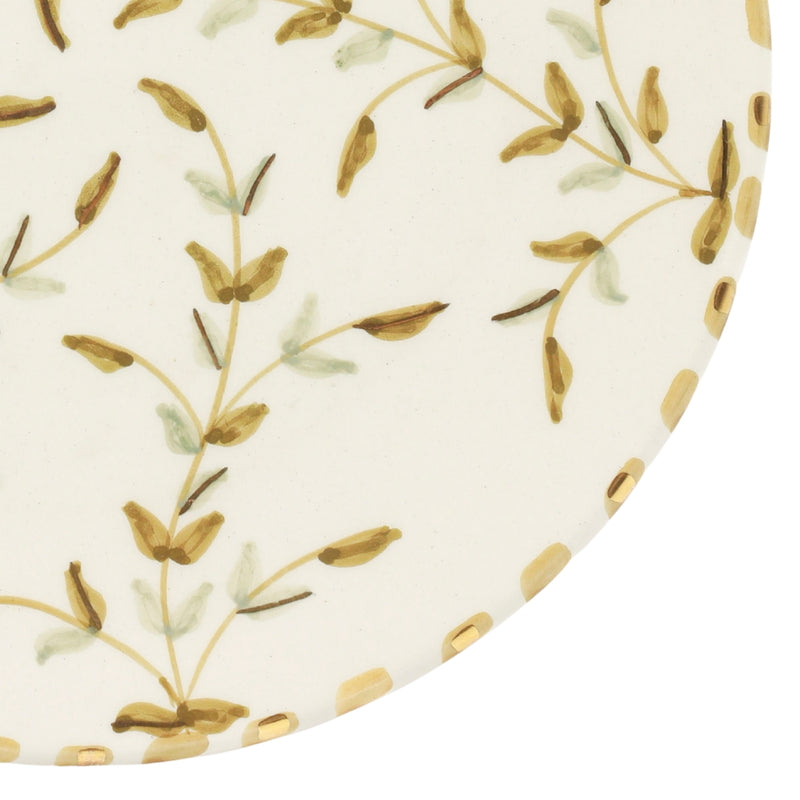 Keramisch Bord "Gouden blaadjes" - Ø 26 cm
