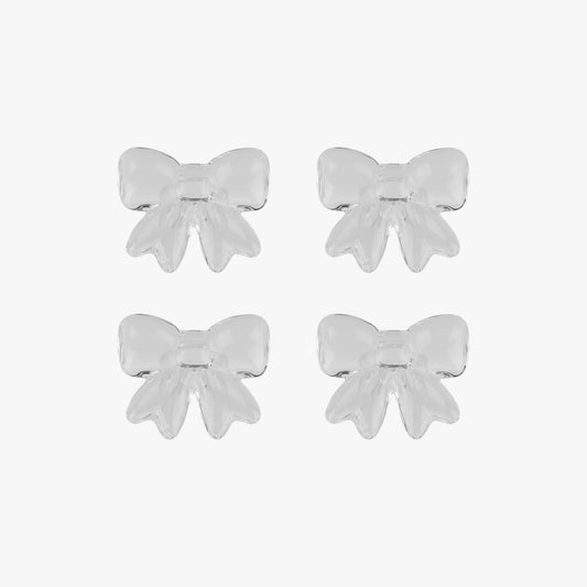 Glass napkin rings with bows - set of 4