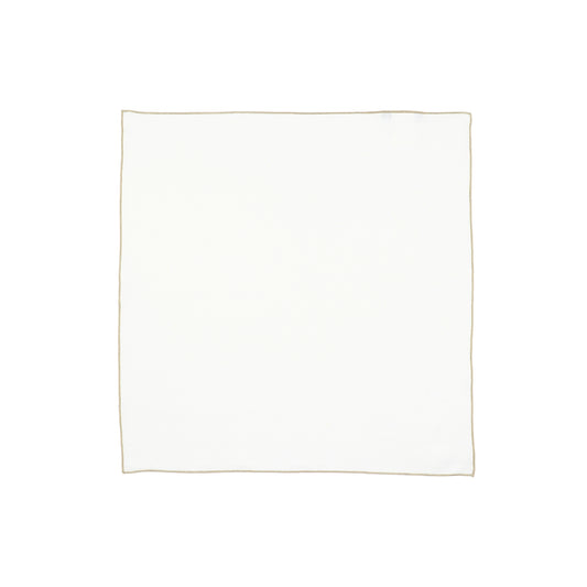 Linnen Servet met Contrasterende Rand - Wit / beige (45 × 45 cm)