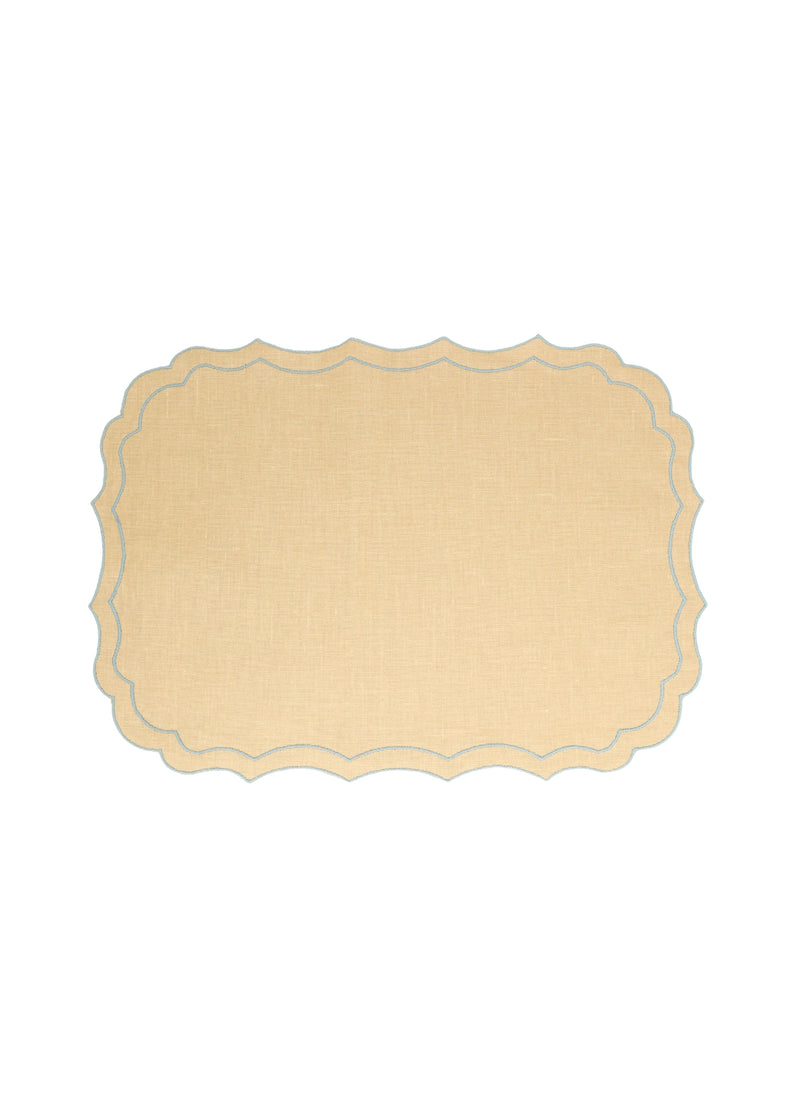 Vlekwerende Linnen Placemat – 50x35 cm - Zandgeel