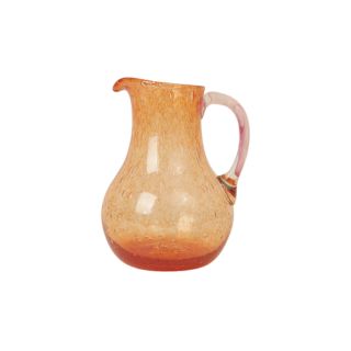 Grote ronde karaf uit Biot- Oranje x Roze