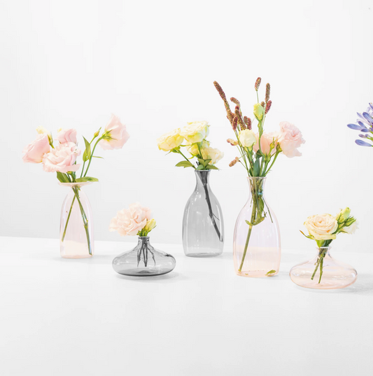 Glazen Vaasje met witte rand – Roze – 35 cl