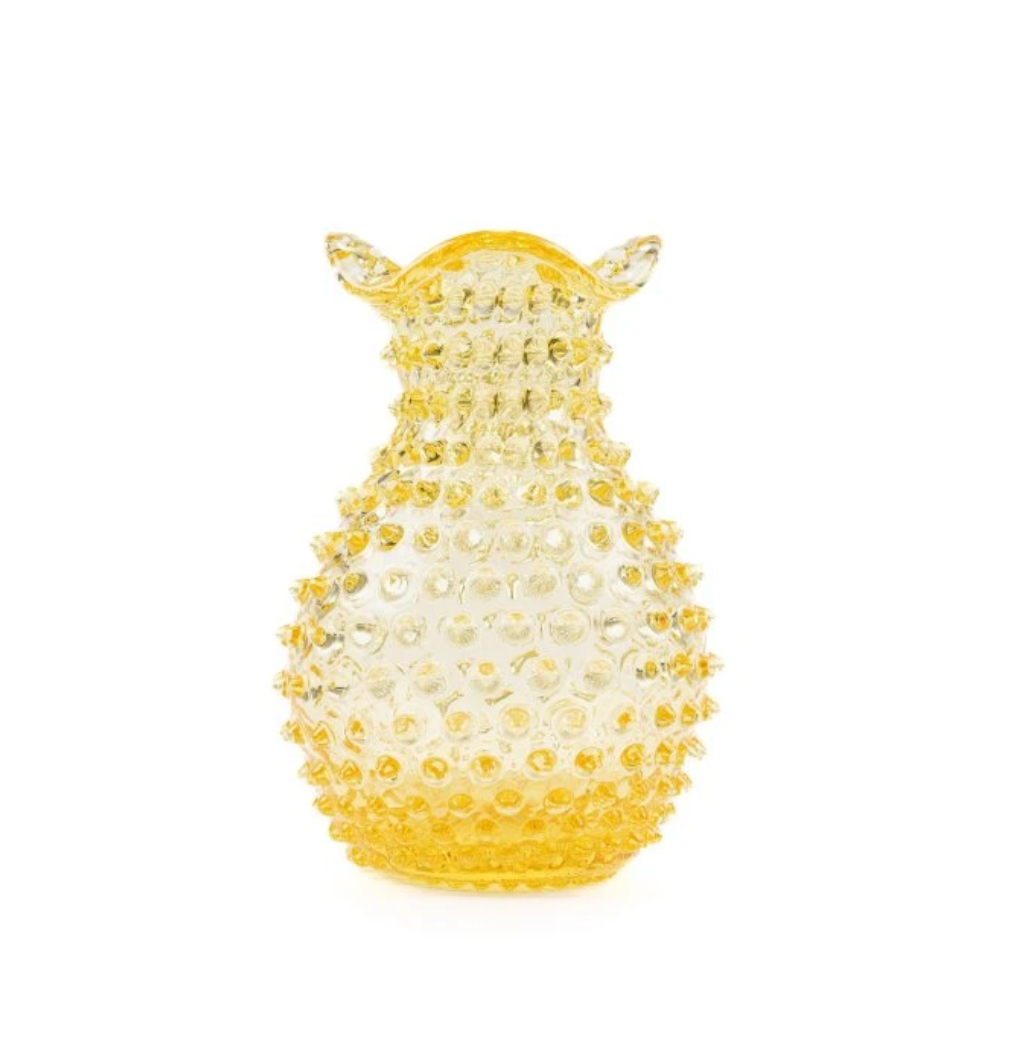 Kristallen vaas - Citroengeel - 20,5 cm