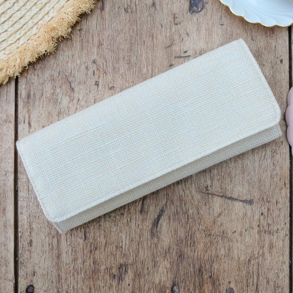 Sieradenpochette linnen effect - Beige