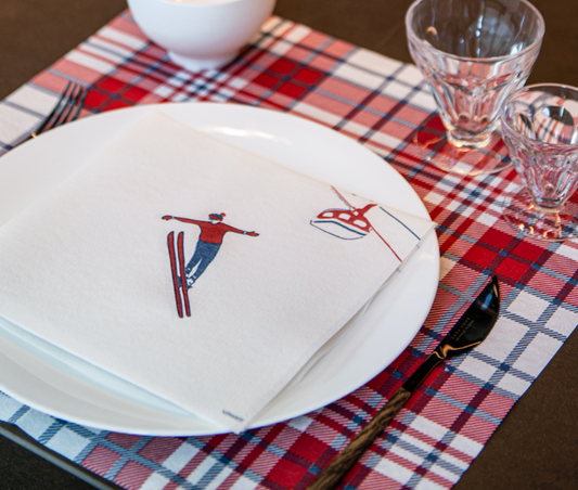 Servetten - Skiënd mannetje- 40x40