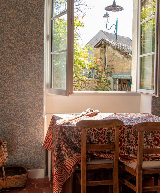 Handbedrukt tafellaken “Willow” - 2 maten