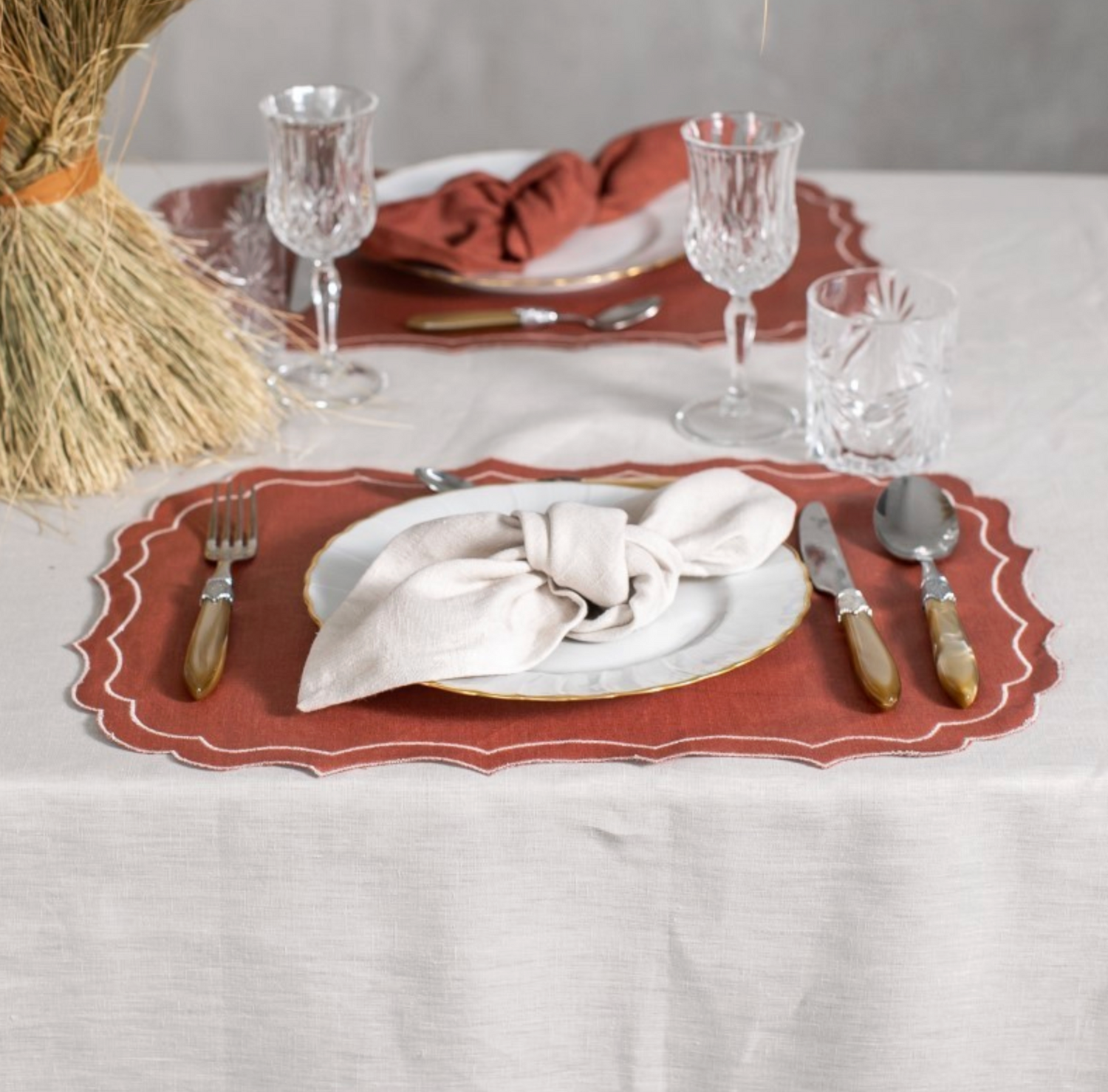 Vlekwerende Linnen Placemat – 50x35 cm - Terracotta