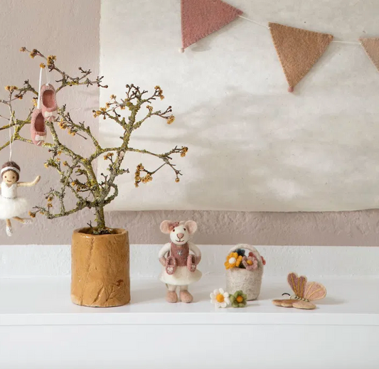 Kerstornamentje - Muis met ballerinas