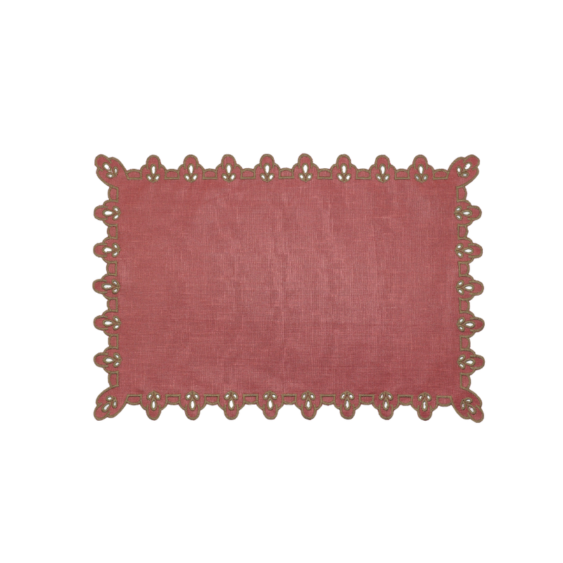 Vlekwerende Linnen Placemat – 50x35 cm -Donker Roze