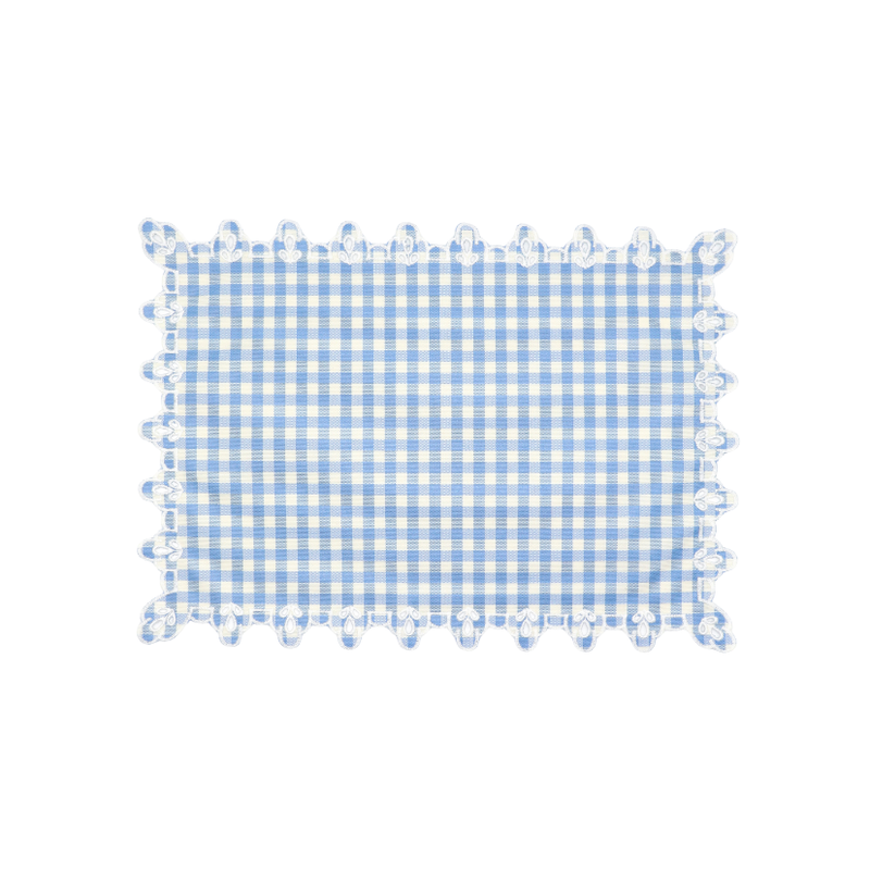 Amalfi Vlekwerende Linnen Placemat 50 x 35 - Vichy Blauw