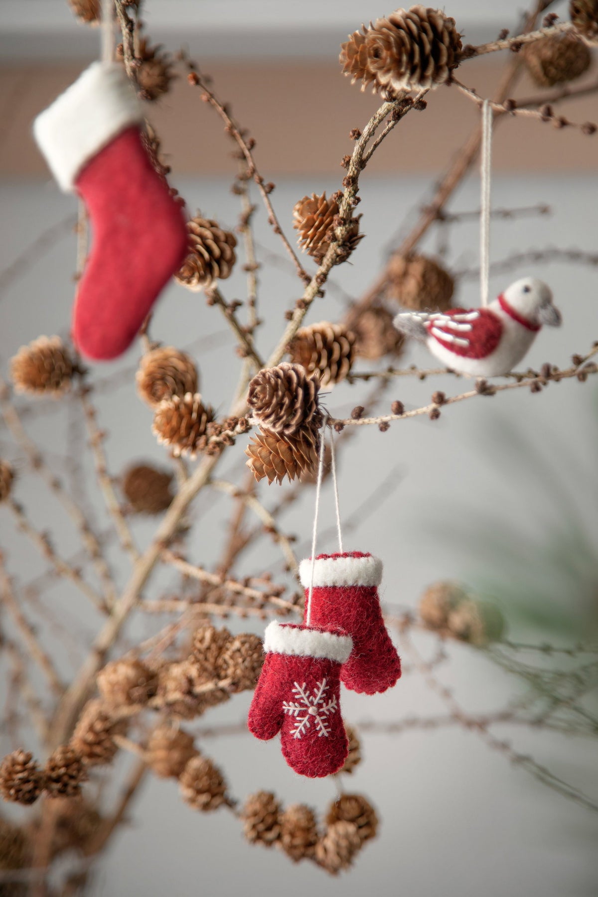 Christmas ornament - Red mittens