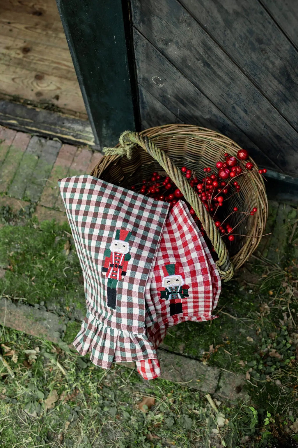 Keukenhanddoeken Anatole Red met notenkraker (set van 2)