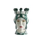 Handgemaakte Siciliaanse Testa di Moro — Tulband Groene Strepen