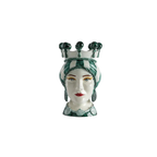 Handgemaakte Siciliaanse Testa di Moro — Tulband Groene Strepen