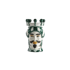 Handgemaakte Siciliaanse Testa di Moro — Tulband Groene Strepen