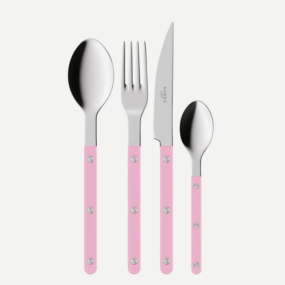 Bistrot bestekset 4-delig in roze