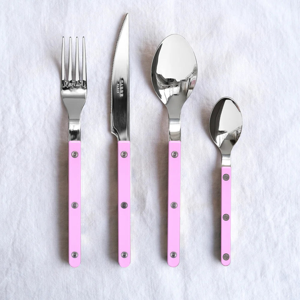 Bistrot bestekset 4-delig in roze detail
