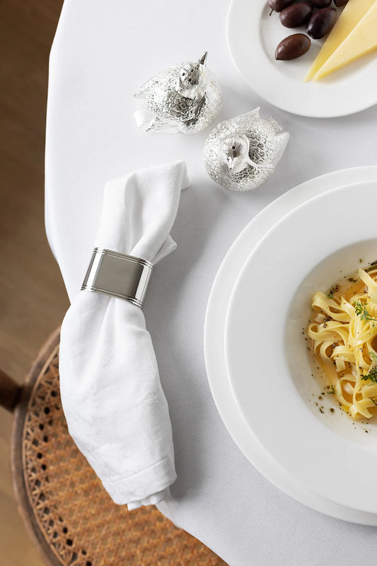 Servetringen verzilverd - set van 4