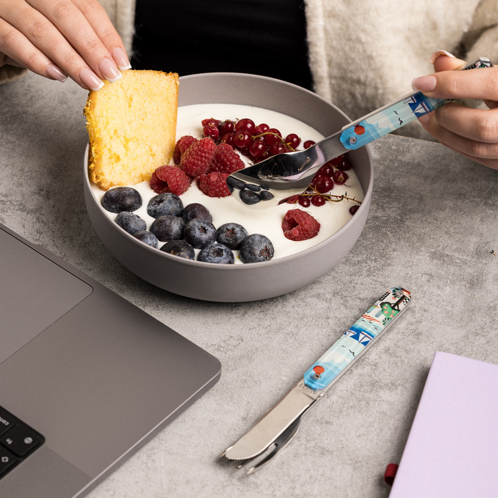 3-delige Bestekset On The Go – Print | Roestvrij Staal & Polycarbonaat