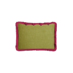 Bicolor - Kussensloop -Bladgroen - Paars - 35×50 cm