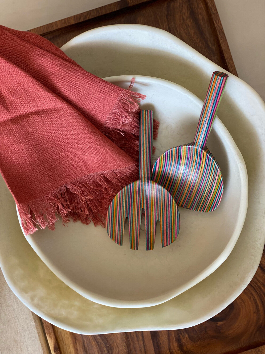 Mixing Hands Stripes serving cutlery 