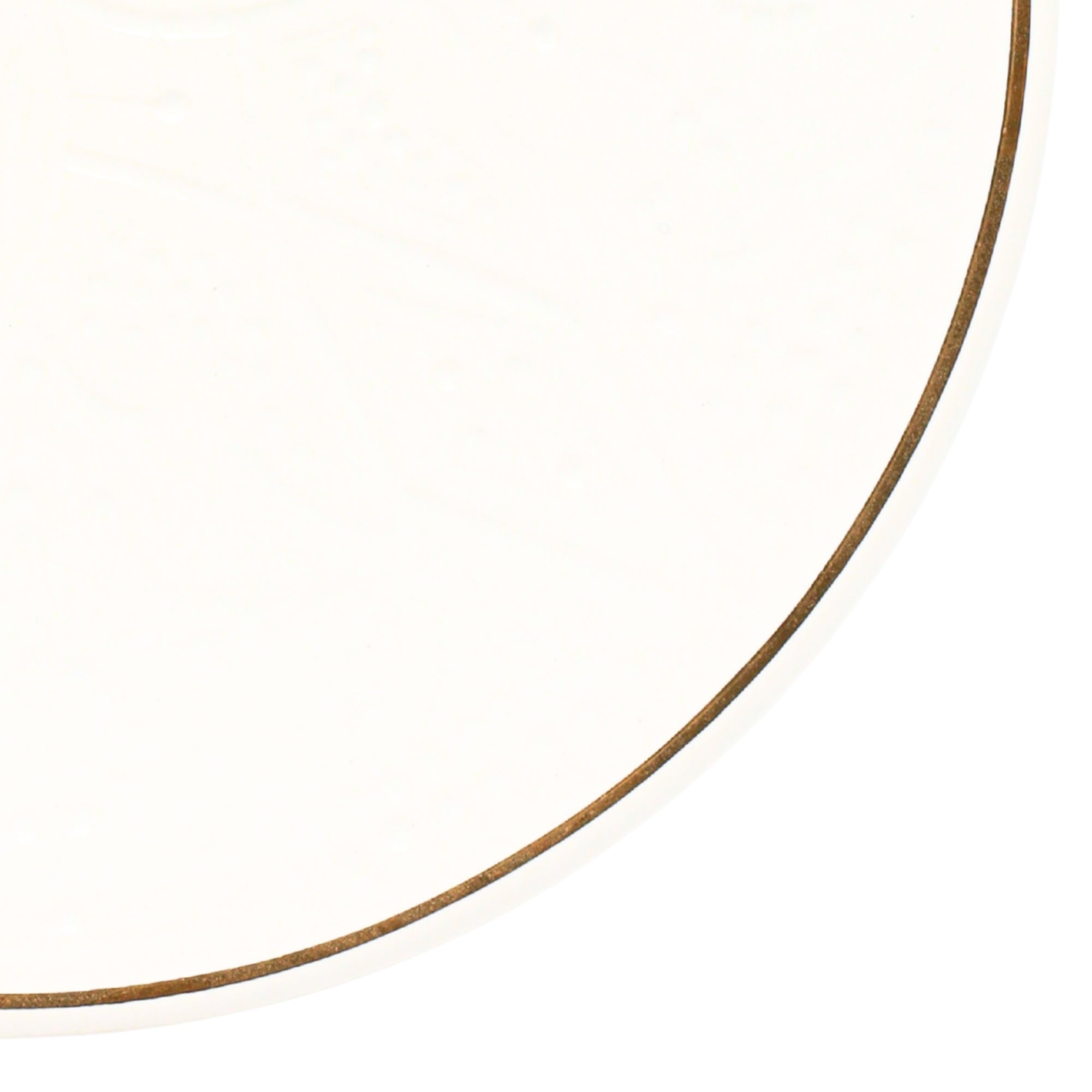 Ceramic Plate – White Relief with Gold - Ø 26