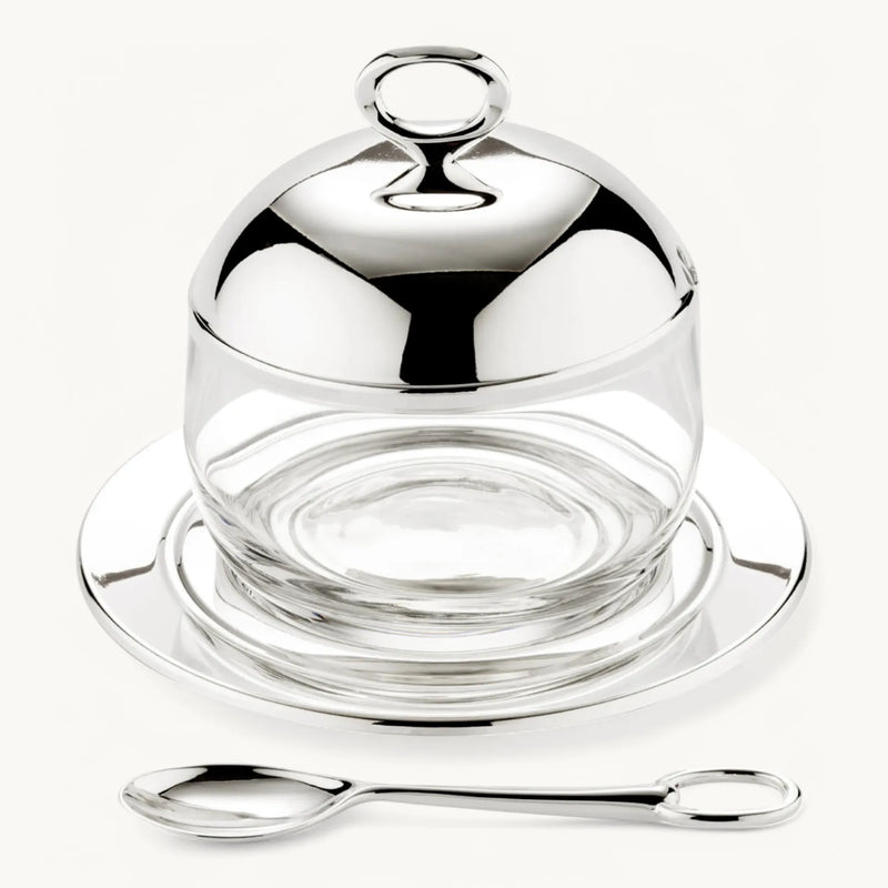 Confituurpot met onderzetter en lepeltje