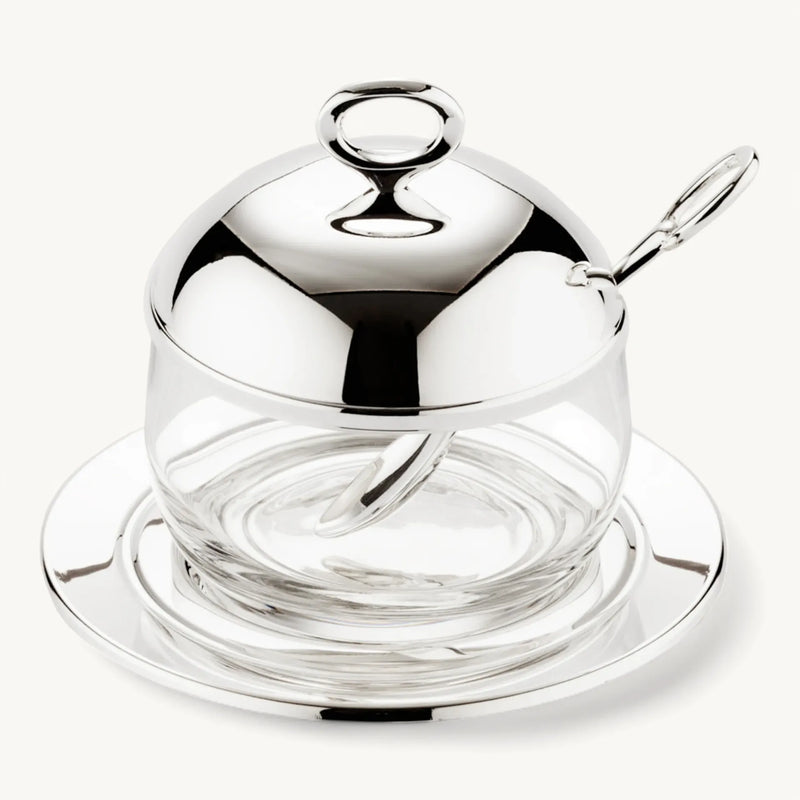 Confituurpot met onderzetter en lepeltje