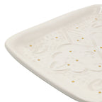 Tray – Relief white & gold (24 × 14 × 3 cm)