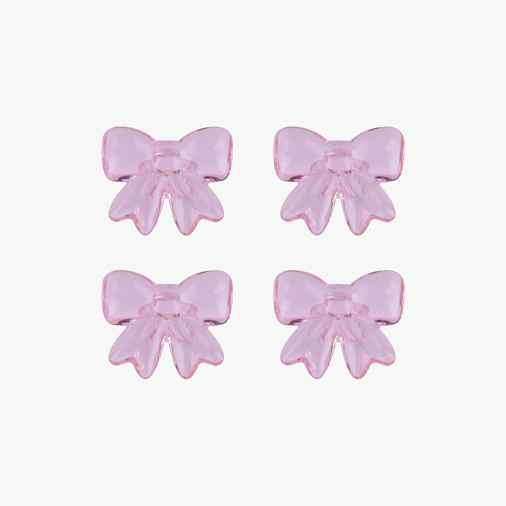 Glass napkin rings with bows (Pink) - set of 4