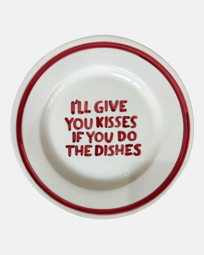 'I'll give you kisses if you do the dishes' bord — ø27cm