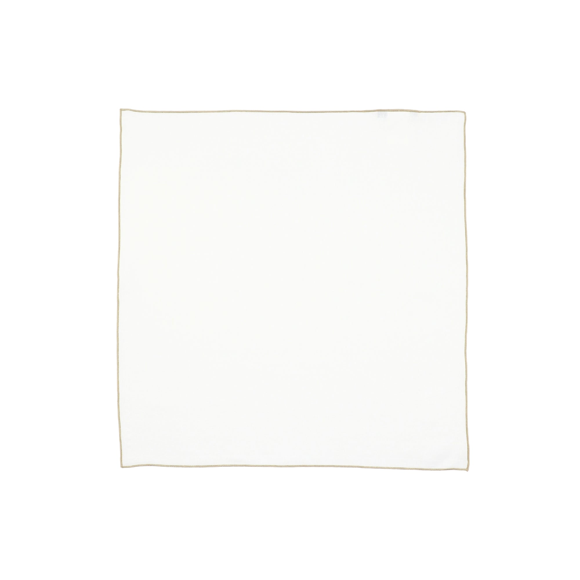 Linen Napkin with Contrasting Edge - White/Beige (45 × 45 cm)