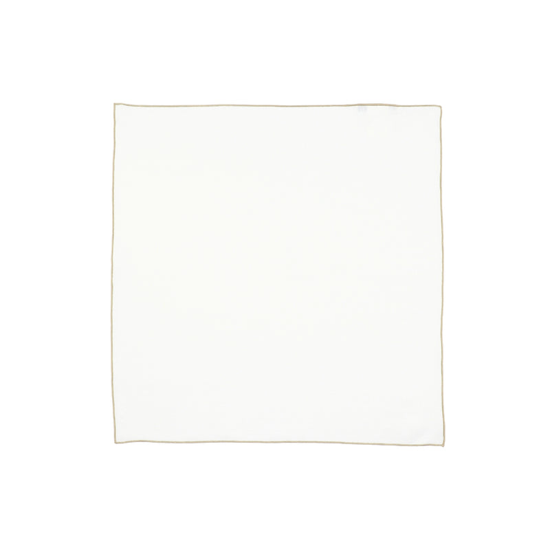 Linnen Servet met Contrasterende Rand - Wit (45 × 45 cm)