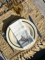 Set van 2 geborduurde servetten 'Wine & Grapes'