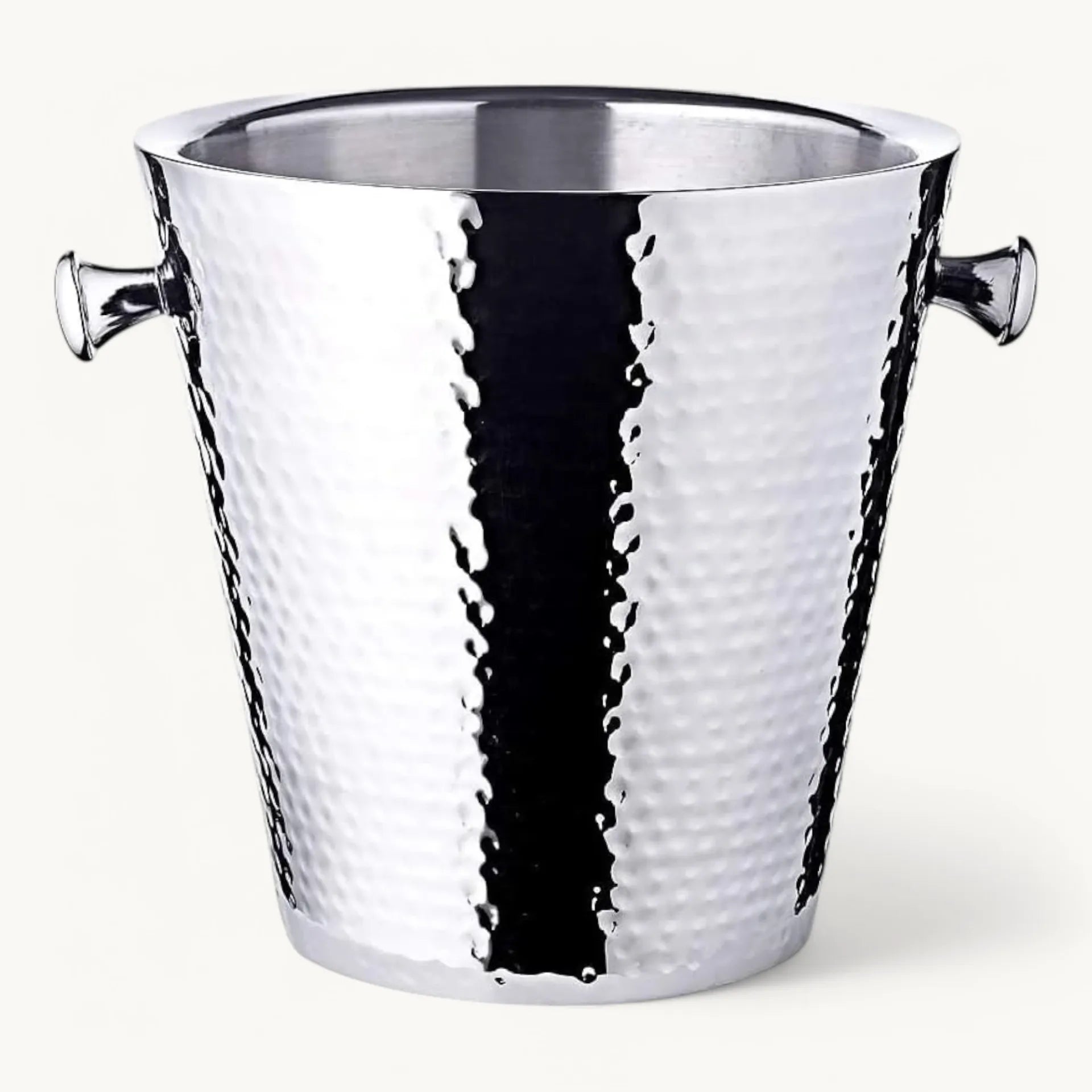 Capri Wijnkoeler met Standaard – Gehamerd RVS – Ø 22 x H 85 cm