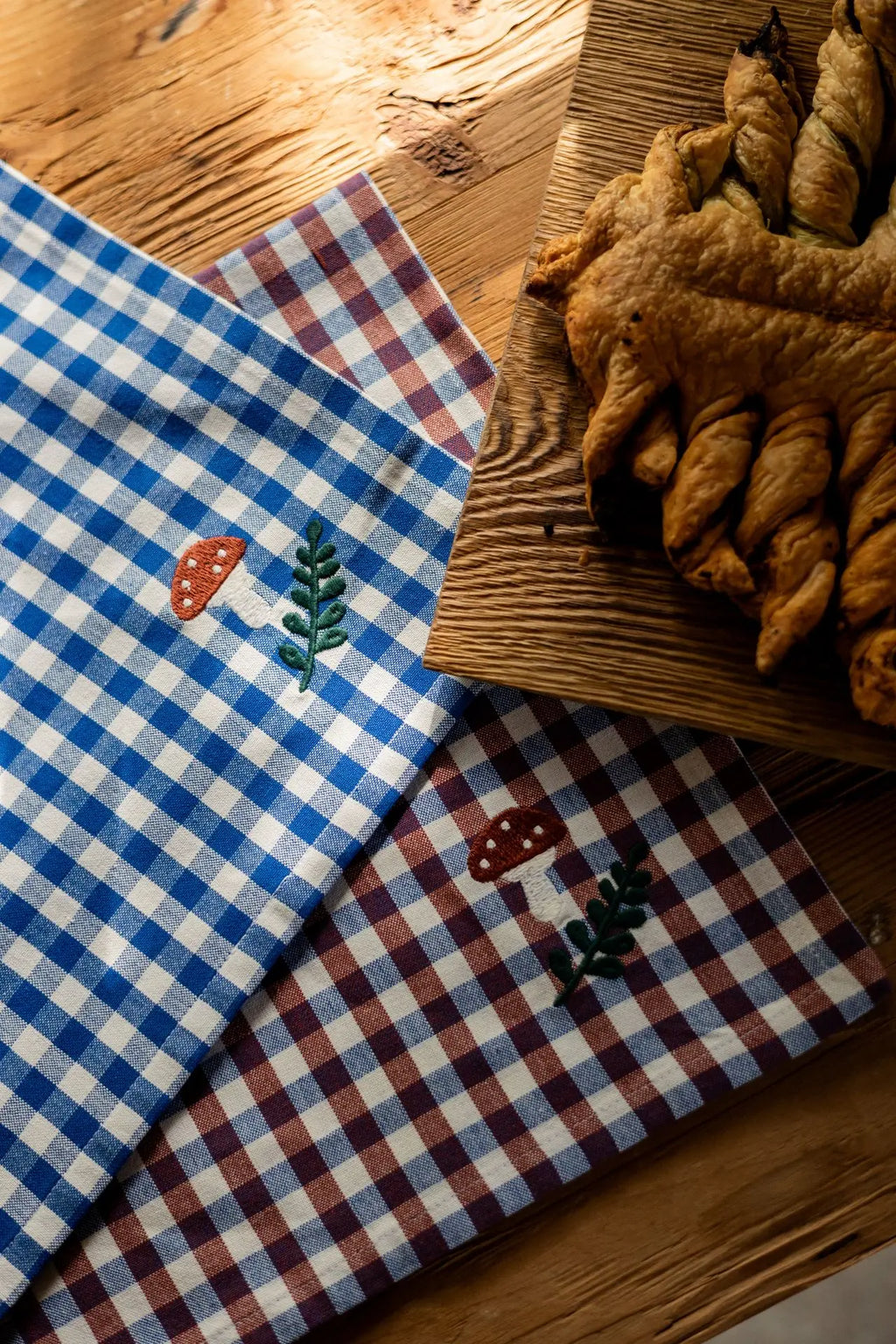 Keukenhanddoeken Gaston Blue met paddenstoel (set van 2)