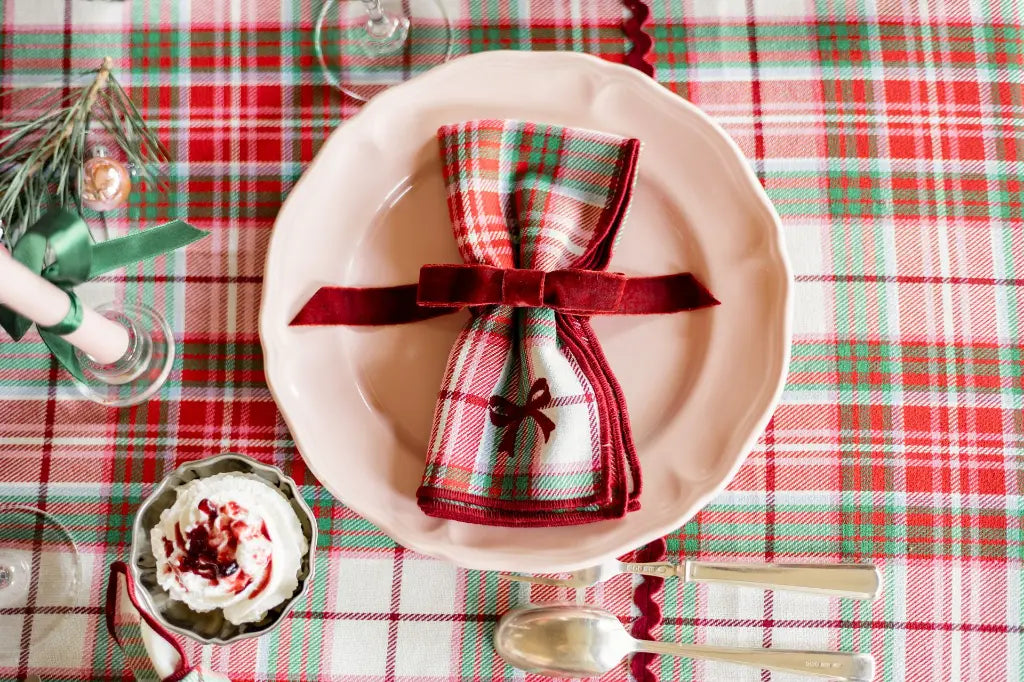 Stoffen kerstservetten Angèle Red (set van 2)