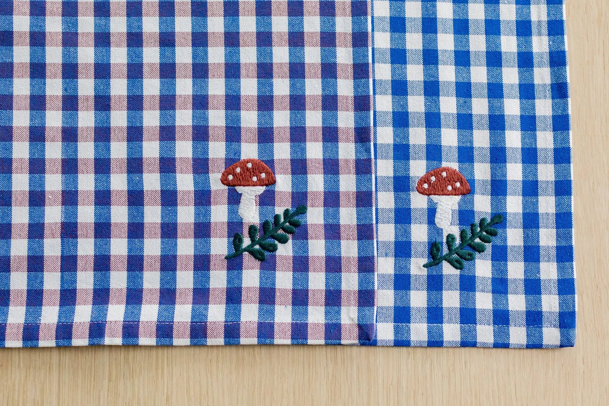 Keukenhanddoeken Gaston Blue met paddenstoel (set van 2)