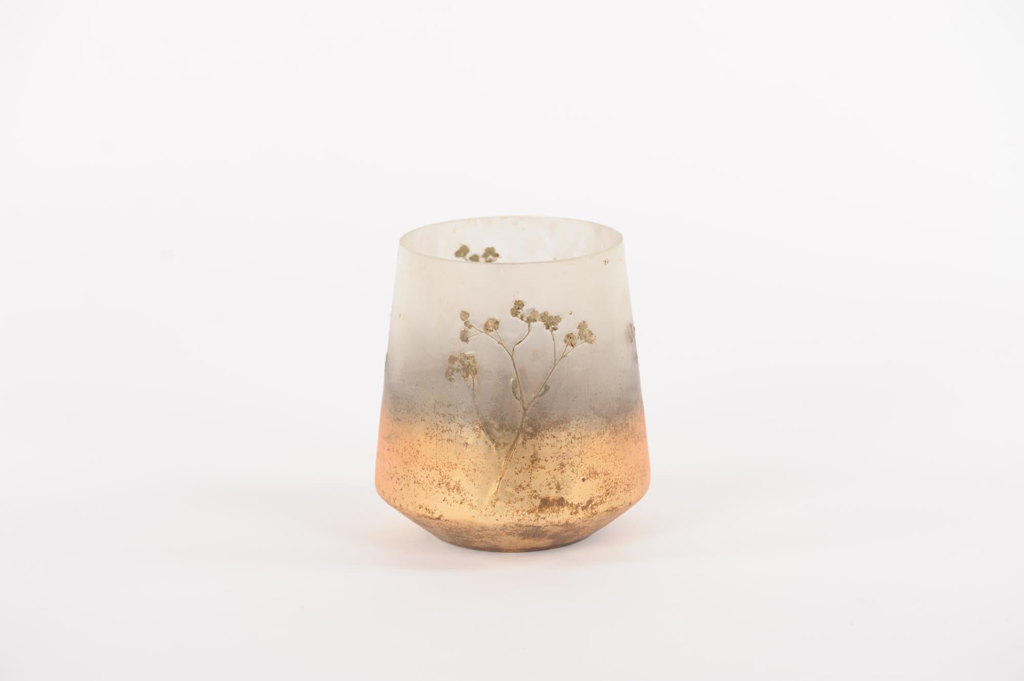 Outglow - glazen windlicht - light copper - MEDIUM