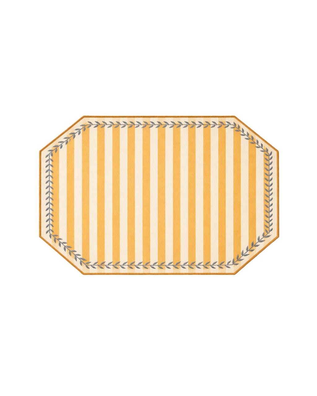 Placemats set gele streepjes
