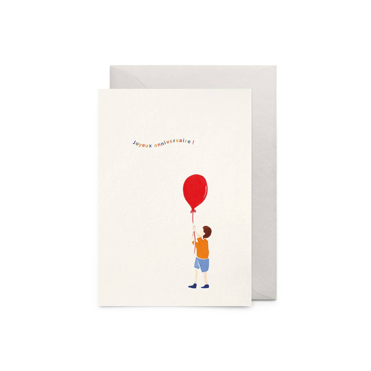 Verjaardagskaart jongen met ballon met envelop