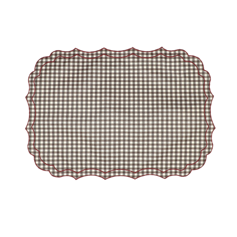 Vlekwerende Linnen Placemat – 50x35 cm - Vichy Espresso