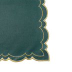 Letizia Vlekwerende Linnen Placemat 50 x 35 - Groen met gouden randje