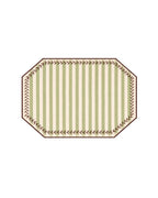 Vlekwerende Linnen Placemat – 50x35 cm - Groene Streepjes