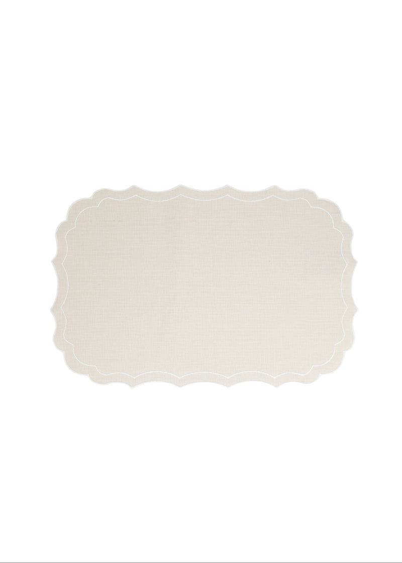 Vlekwerende Linnen Placemat – 50x35 cm - Gebroken wit