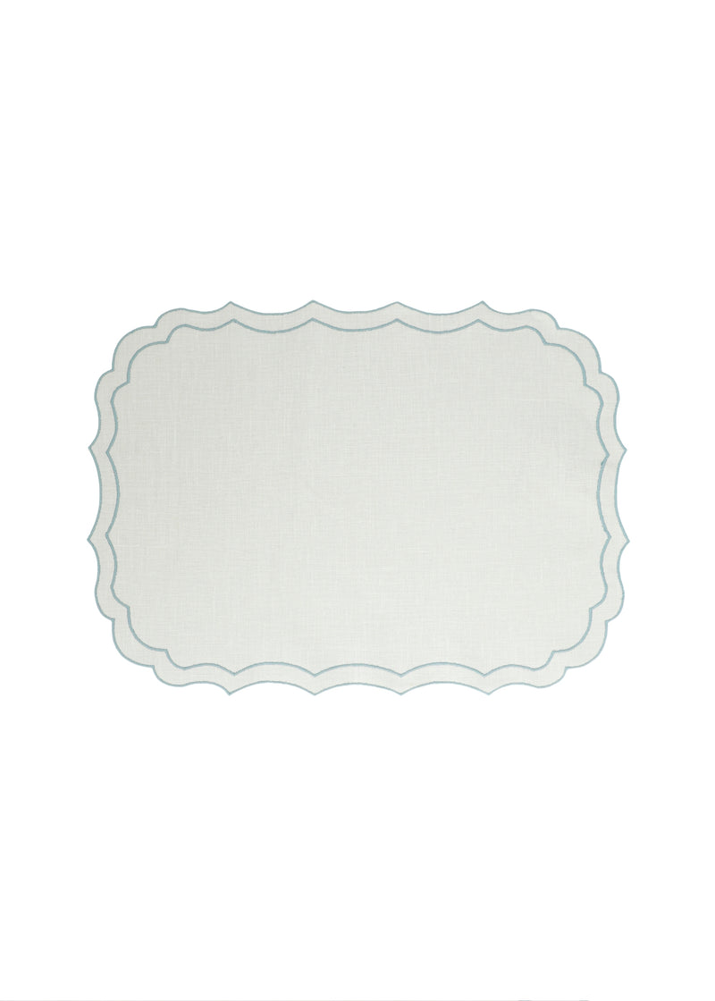 Vlekwerende Linnen Placemat – 50x35 cm - Lichtblauw