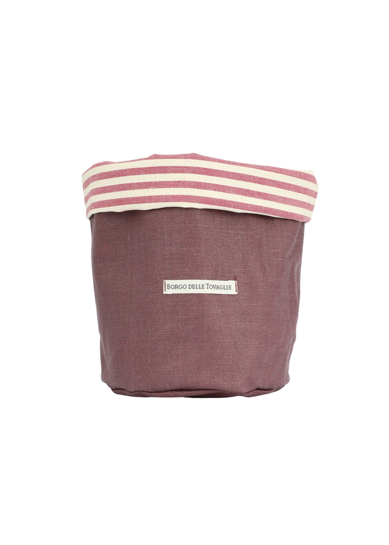Broodmand - dubbelzijdig – Ø15 cm - Bordeaux gestreept