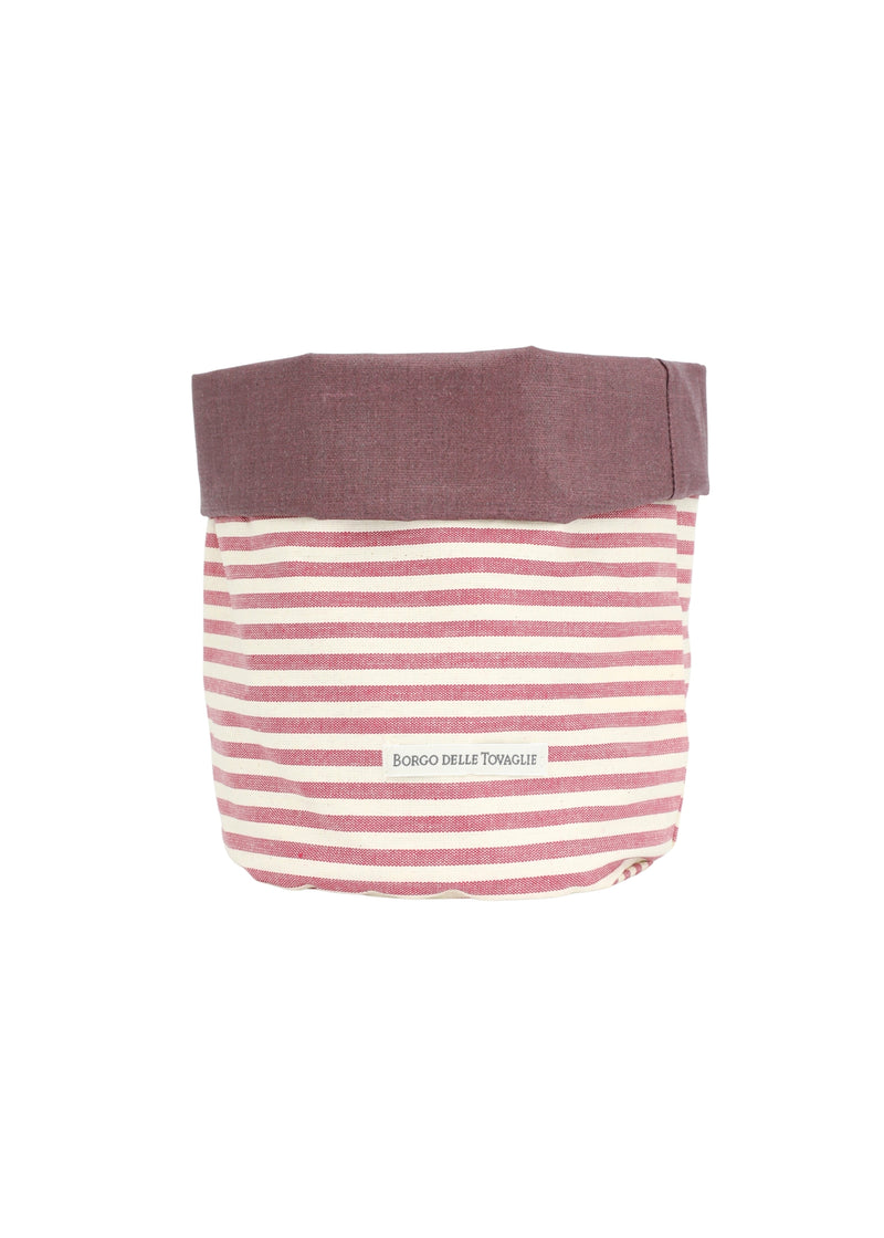 Broodmand - dubbelzijdig – Ø15 cm - Bordeaux gestreept